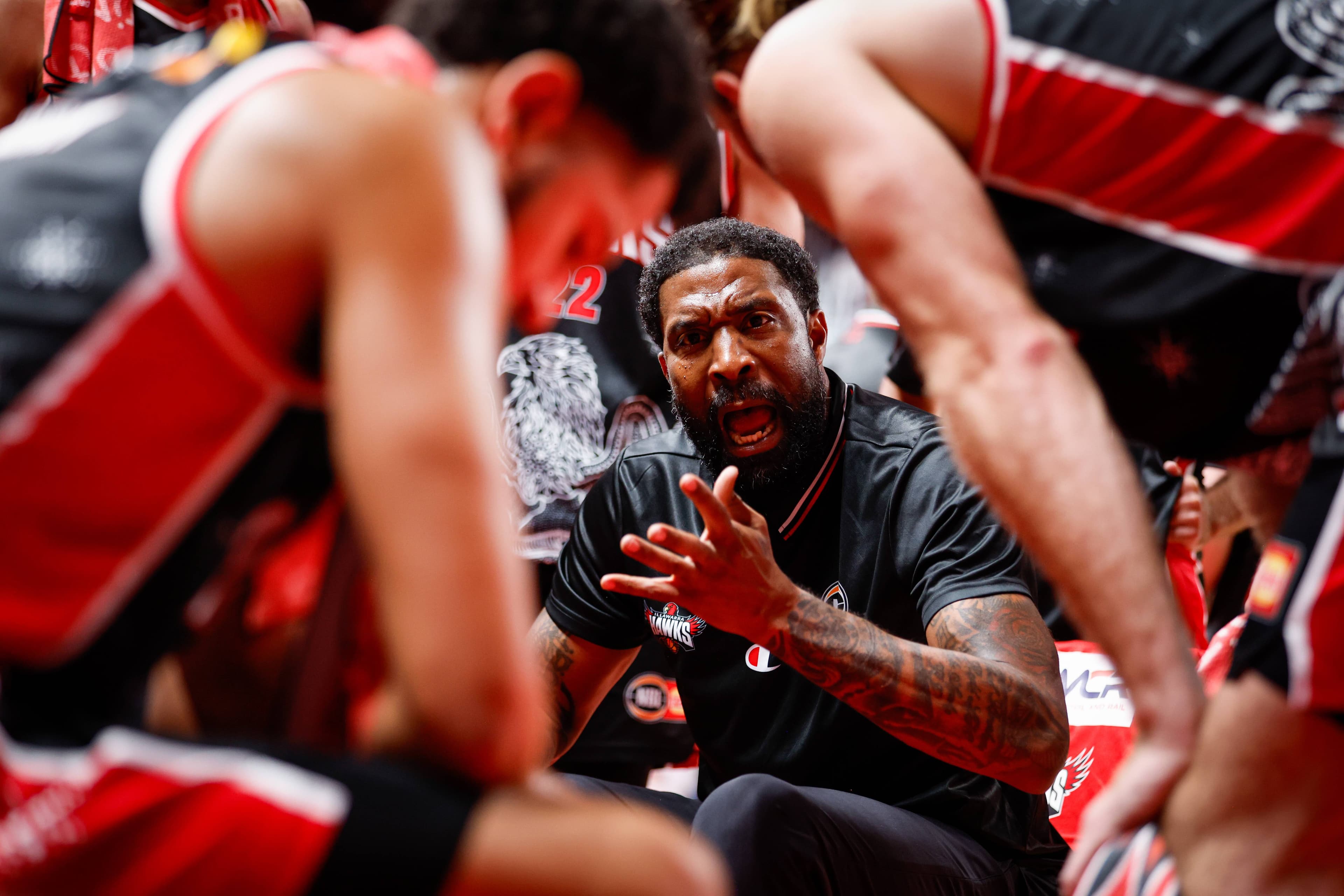 Hawks coach Justin Tatum during the Illawarra Hawks v Melbourne United grand final game three, March 16, 2025. Picture by Anna Warr