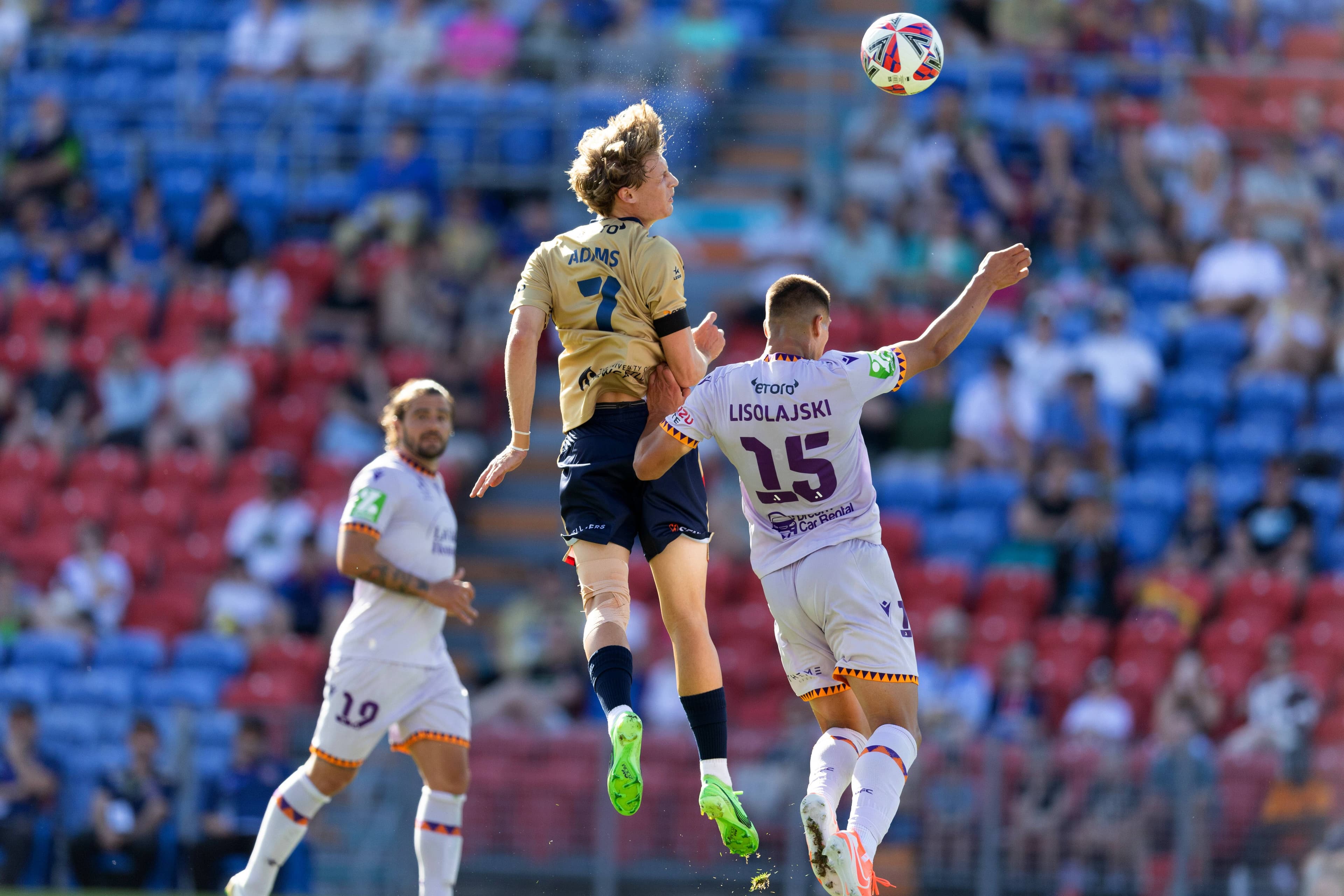 The Newcastle Jets Vs the Perth Glory - A League football/soccer action at McDonald Jones Stadium. Picture by Jonathan Carroll