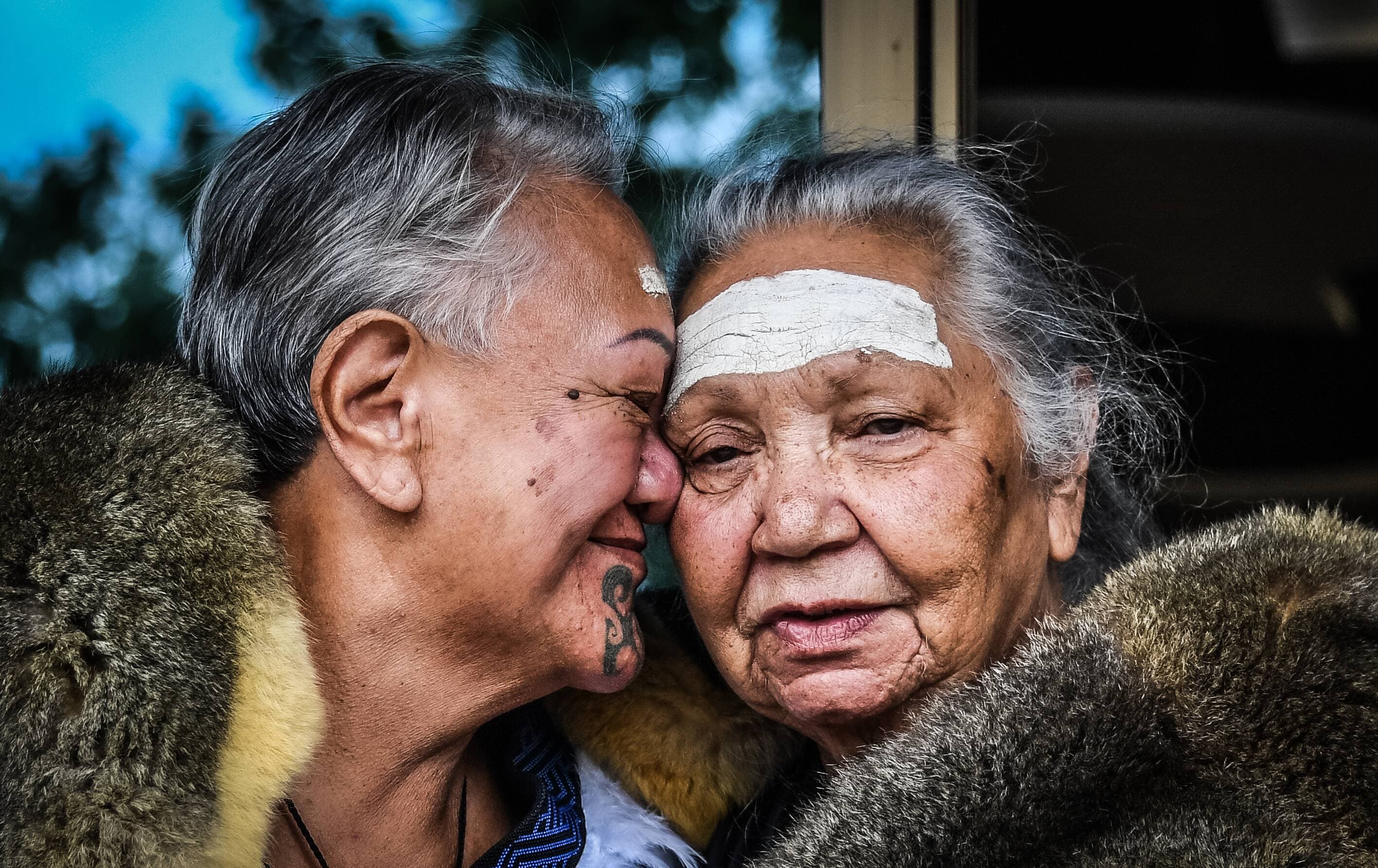 National Museum repatriation ceremony sees the handover and unconditional return of two Moriori ancestors to their home and community in the Chatham Islands. Oldest known member of the Moriori people Aunty Flora Mitchell and Ngambri/Wiradjuri elder Dr Aunty Matilda House. Picture by Karleen Minney