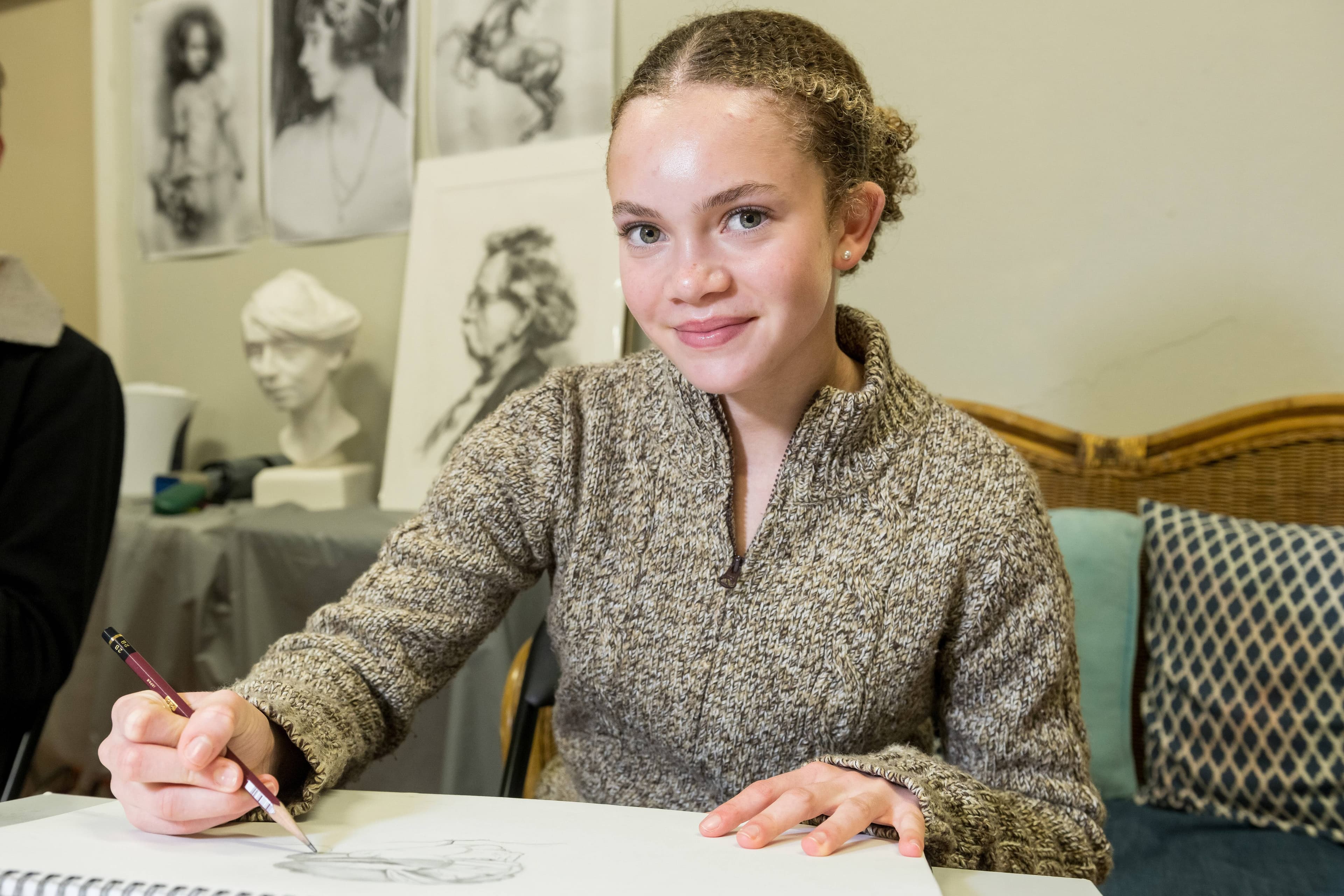 Cacia Charles from Launceston was the grade six to eight winner of the Bay of Fires Youth Arts Prize. Picture by Phillip Biggs