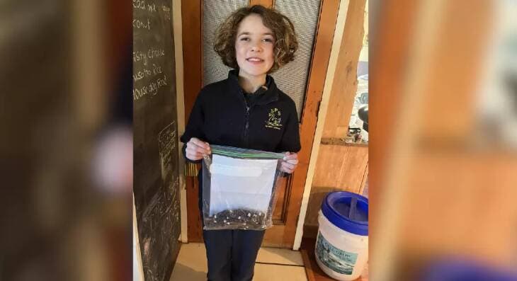 Georgina "Georgie" McShane with her new haircut and locks ready to donate to Wigs4Kids. Picture supplied