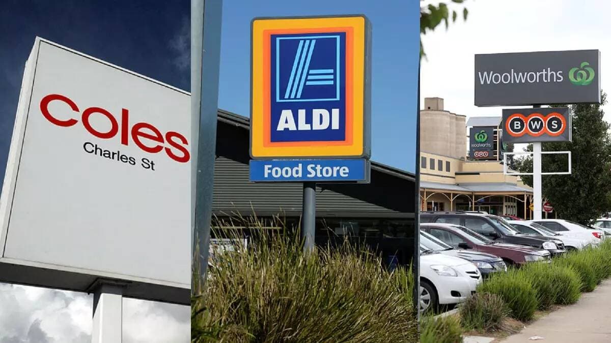 Coles, ALDI and Woolworths signage. Picture file/Paul Scrambler
