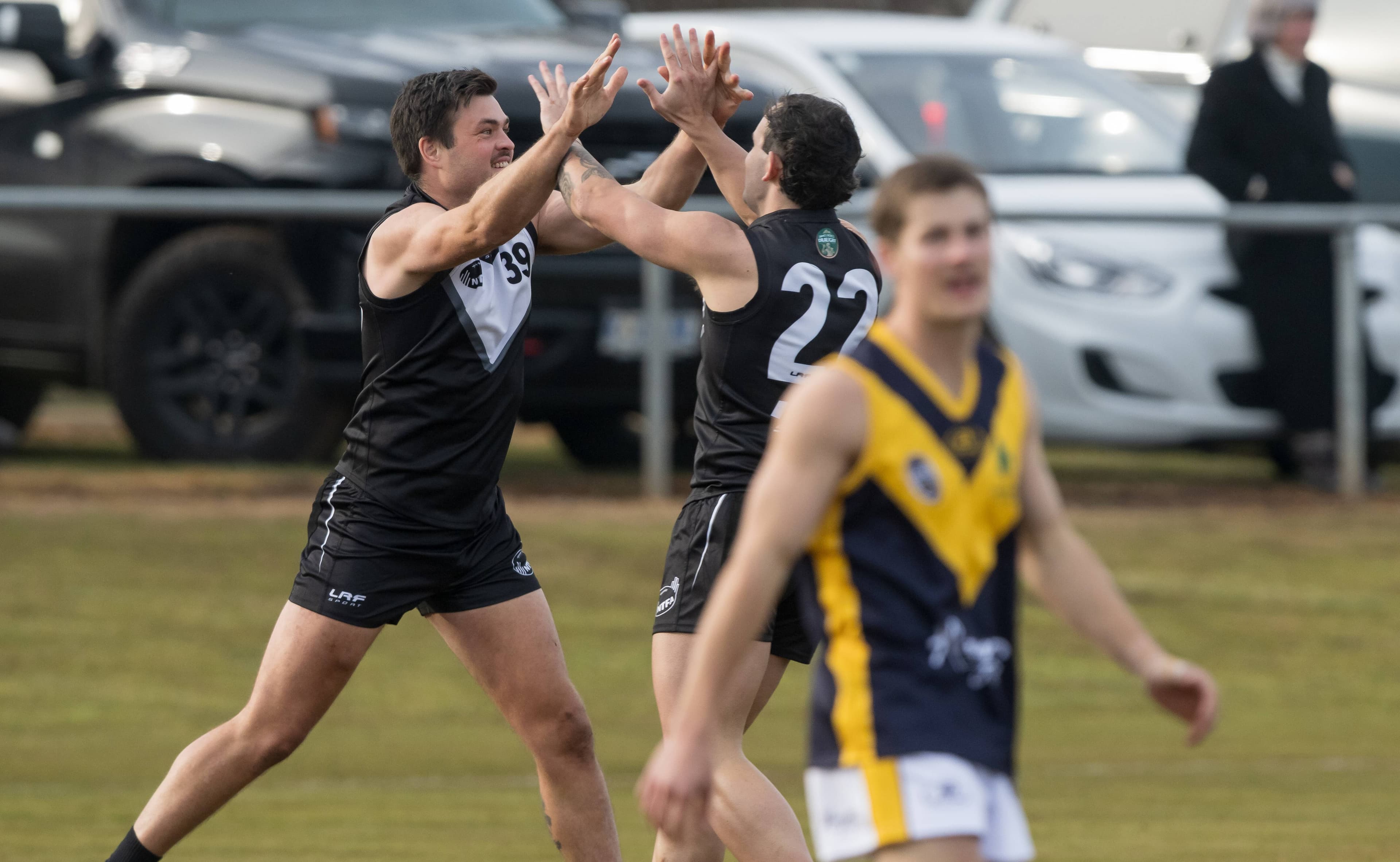 Ben Elmer celebrates a goal. Picture by Phillip Biggs