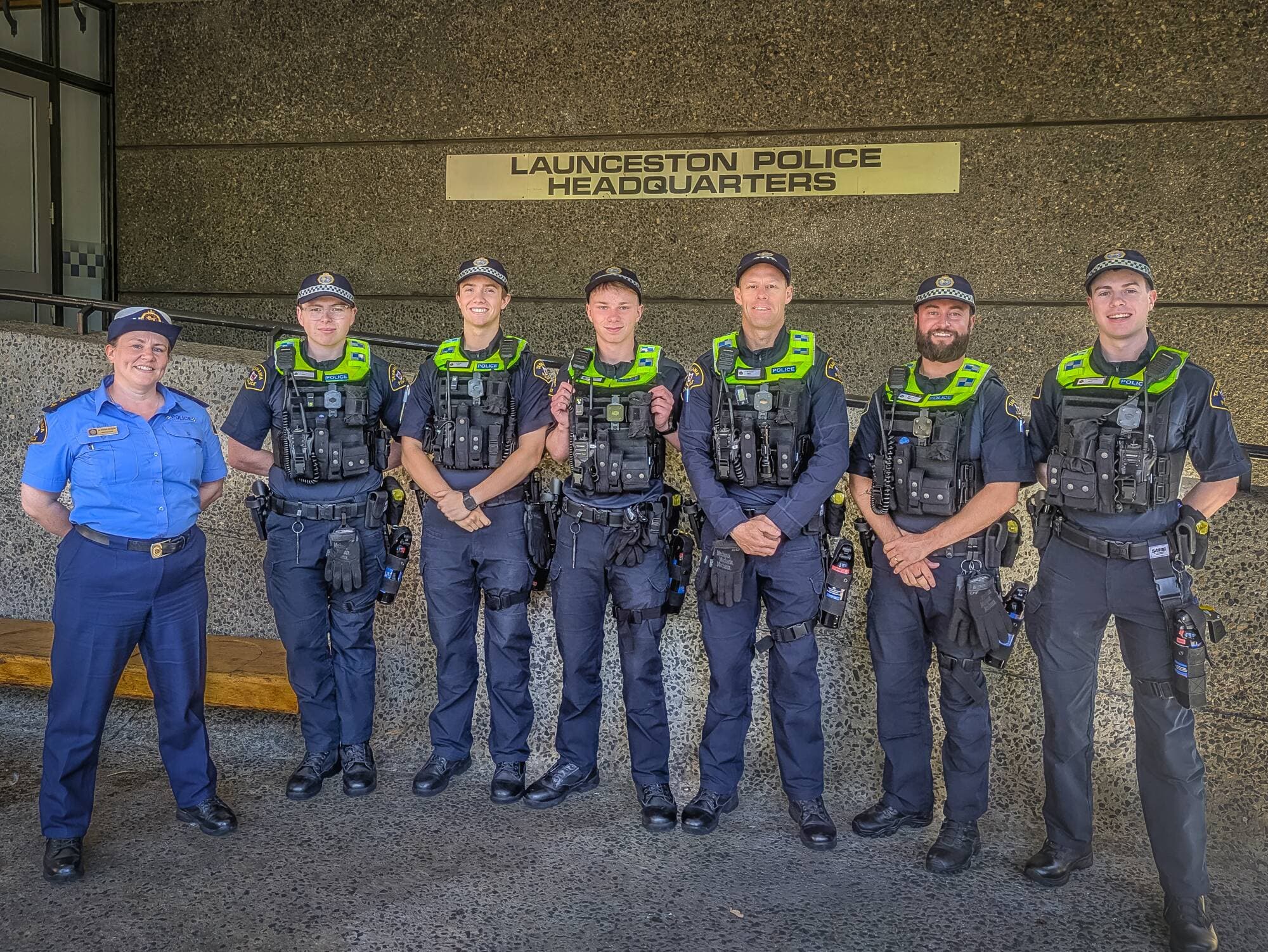 Inspector Aleena Crack with special constables Liam George, Sam Dick, Brodie Spaanderman, Andrew Maidment, Thomas Williams, Ryan Pearce-Davis. Picture supplied
