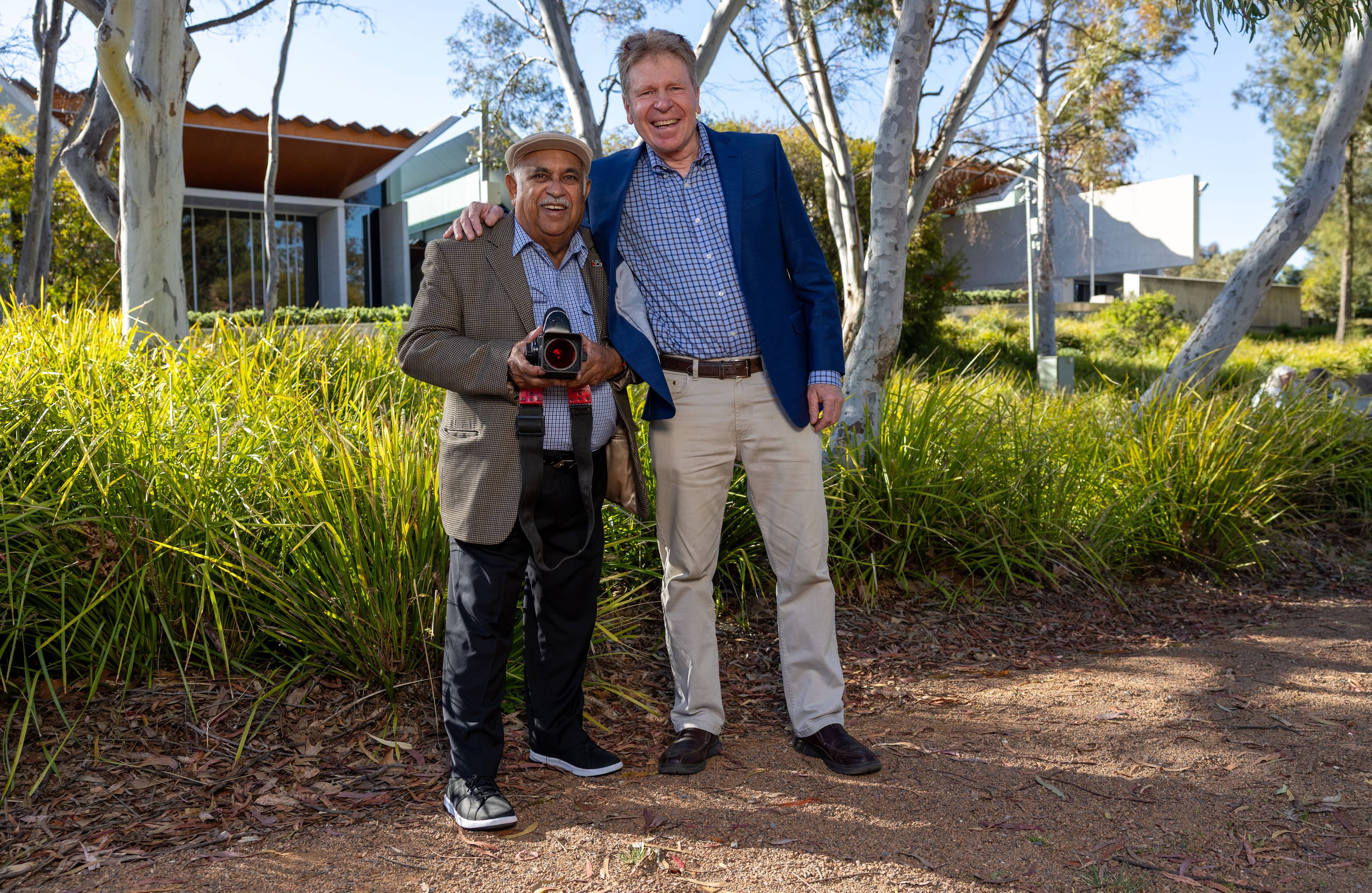 Bishop, left, with Tim Dobbyn, who has written Bishop's biography. Picture by Gary Ramage