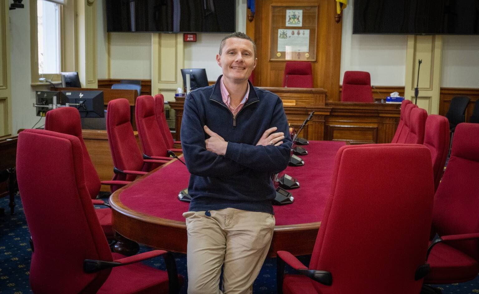 Sam Johnson, City of Launceston council CEO at Launceston's Town Hall.