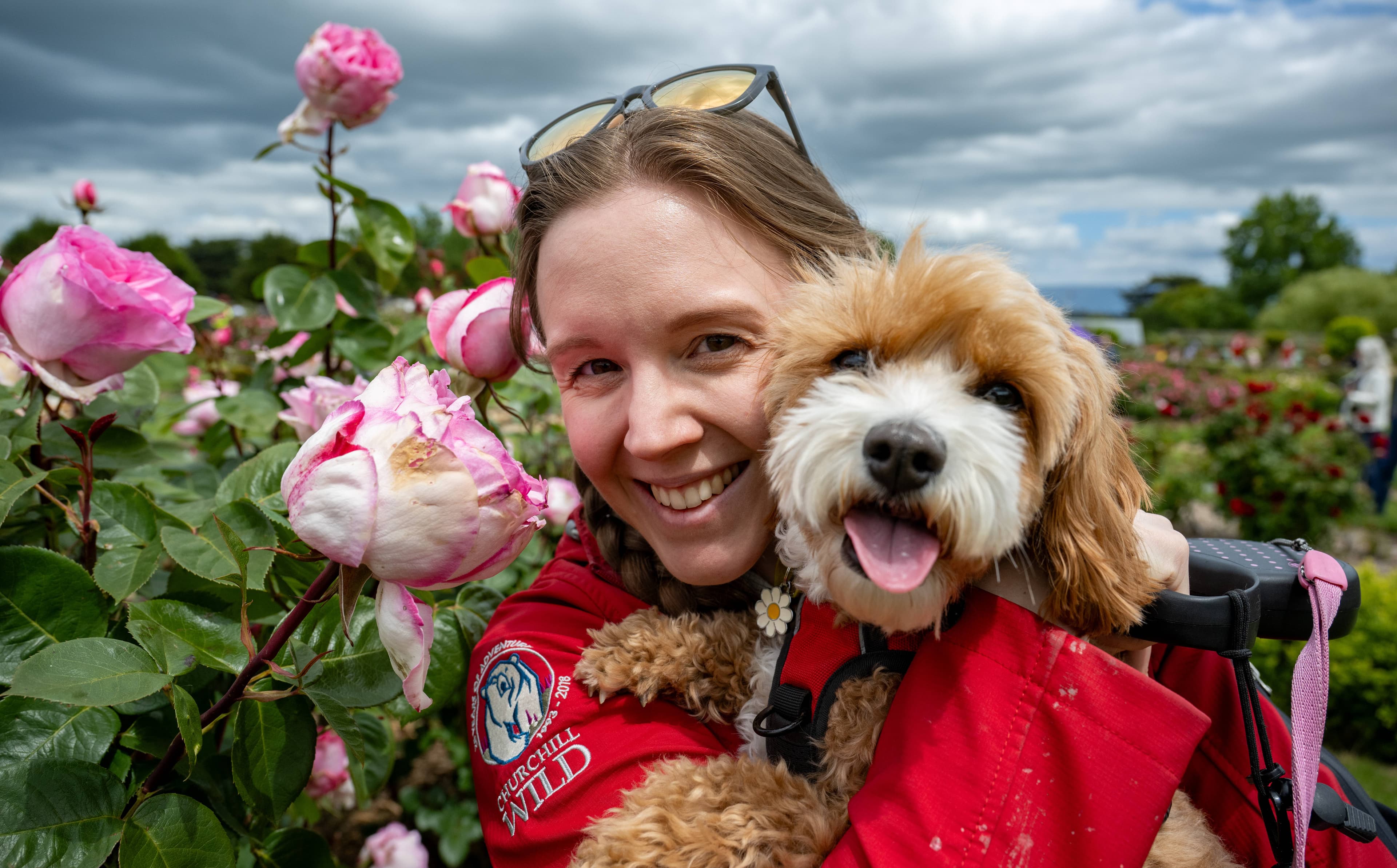Tayla Easterby with her dog Ruby of Granton,at the Woolmers Annual Festival of Roses on November 23.