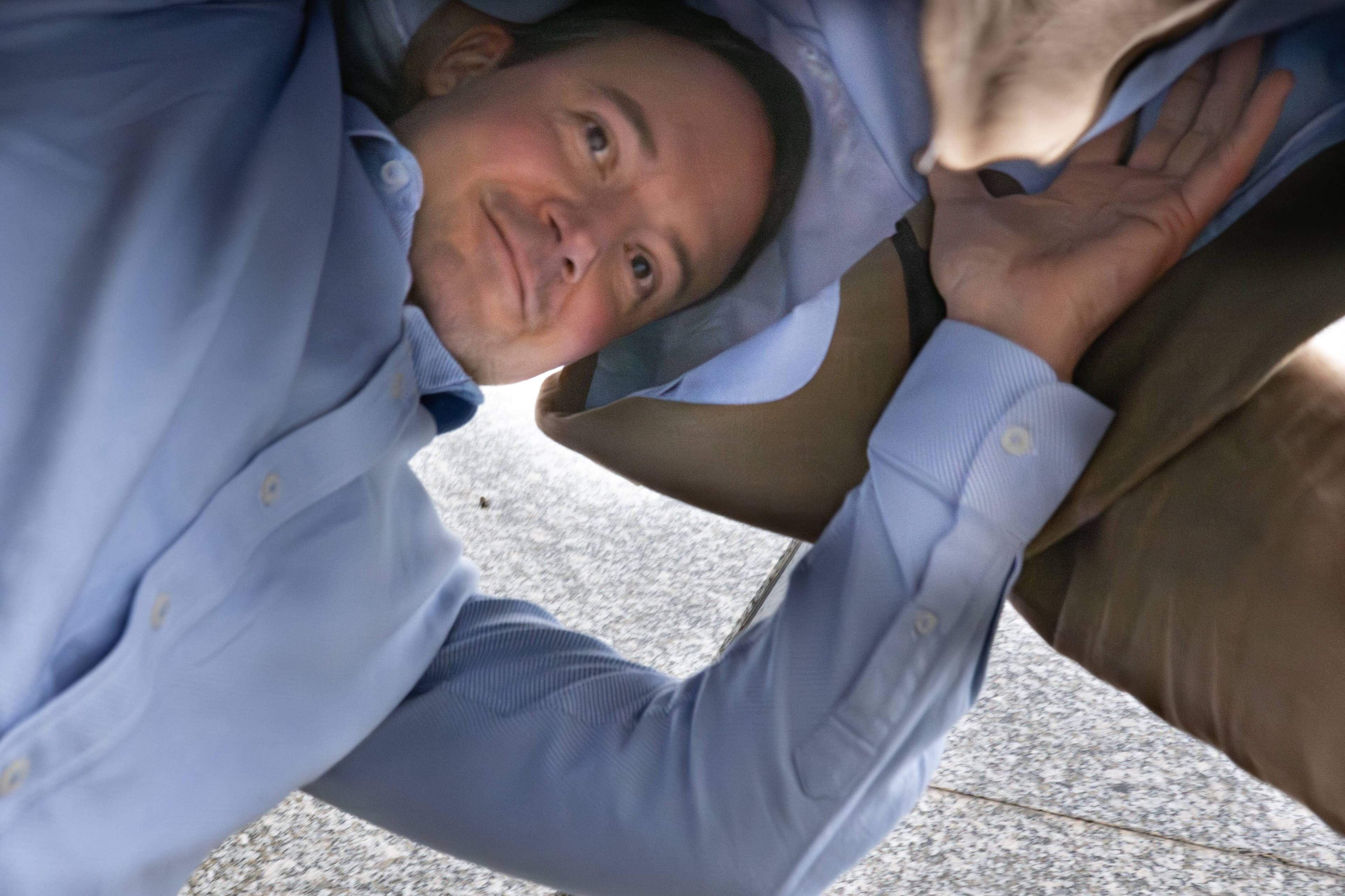 Michael Elfwing a Launceston chef, departs Launceston Magistrates Court, after facing charges for sharing explicit images/videos of a woman.