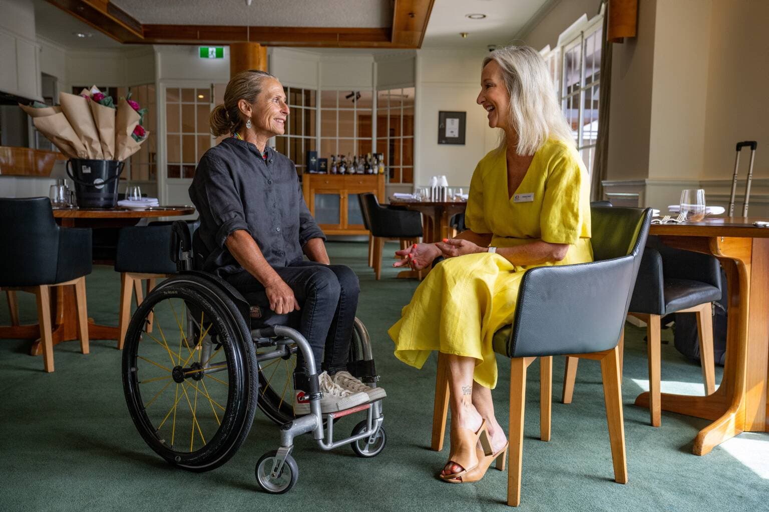 Sam Bloom, 4 x World Surfing Para Surfing Champion of Palm Beach NSW.
with Vanessa Cahoon CEO Clifford Craig Foundation.