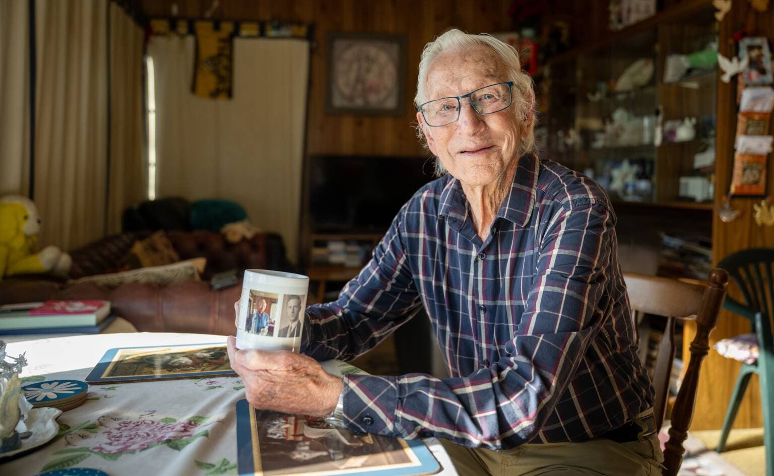 Jack Rosevear, 90 years old, at his home in Rosevears on May 8, was the oldest resident from the First Settlers of Rosevears and still living on the same land from his ancestors.