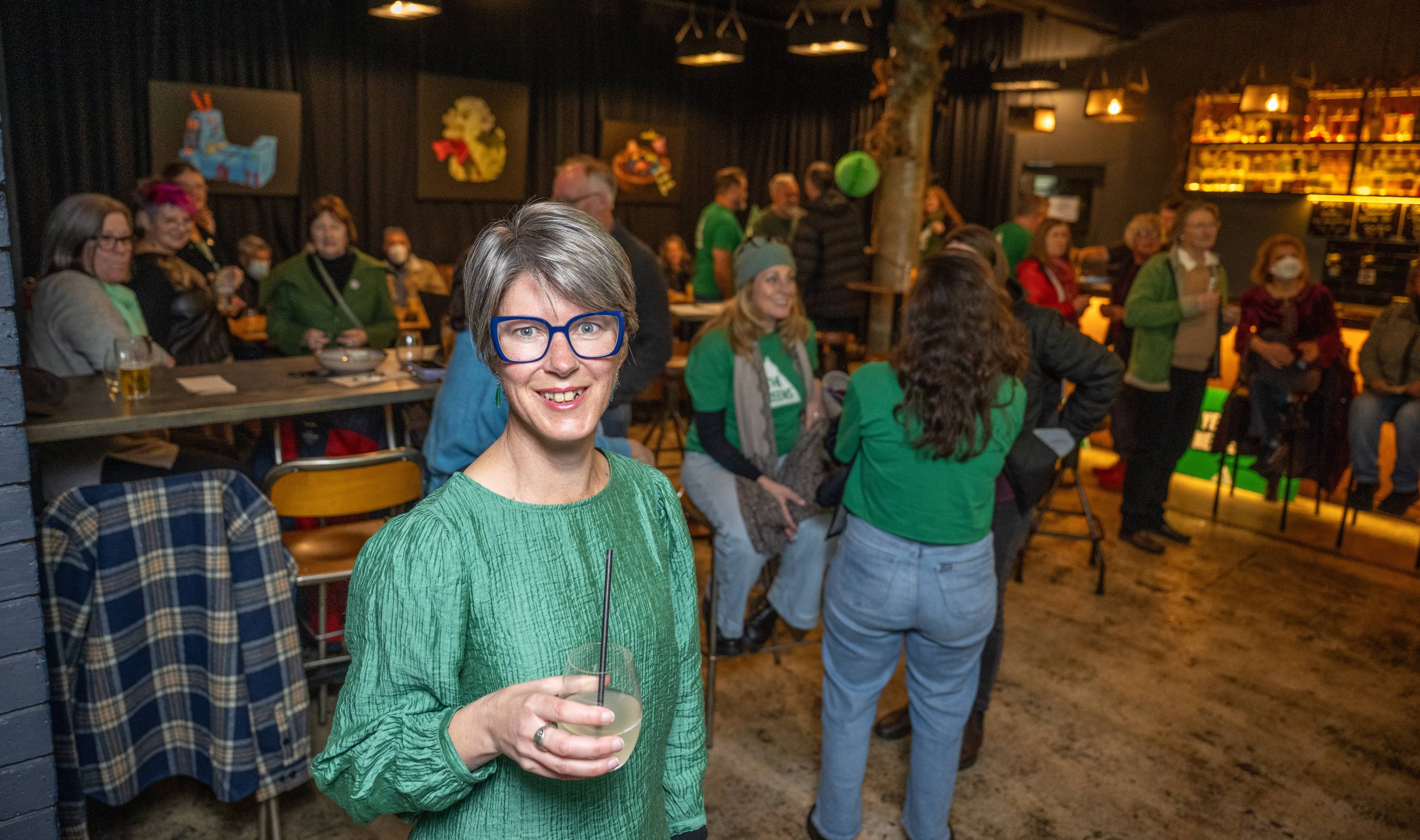 Cecily Rosol, Greens candidate for Bass, at Saint John Craft Beer on the night of the state election.