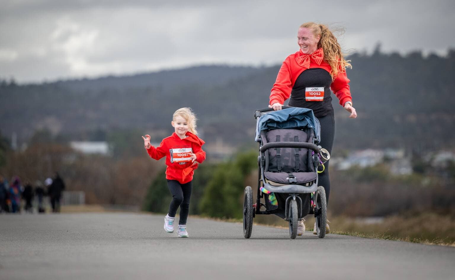 Katrina Squires and her granddaughter, Autumn in the Launceston MS Walk Run + Roll on April 6.
