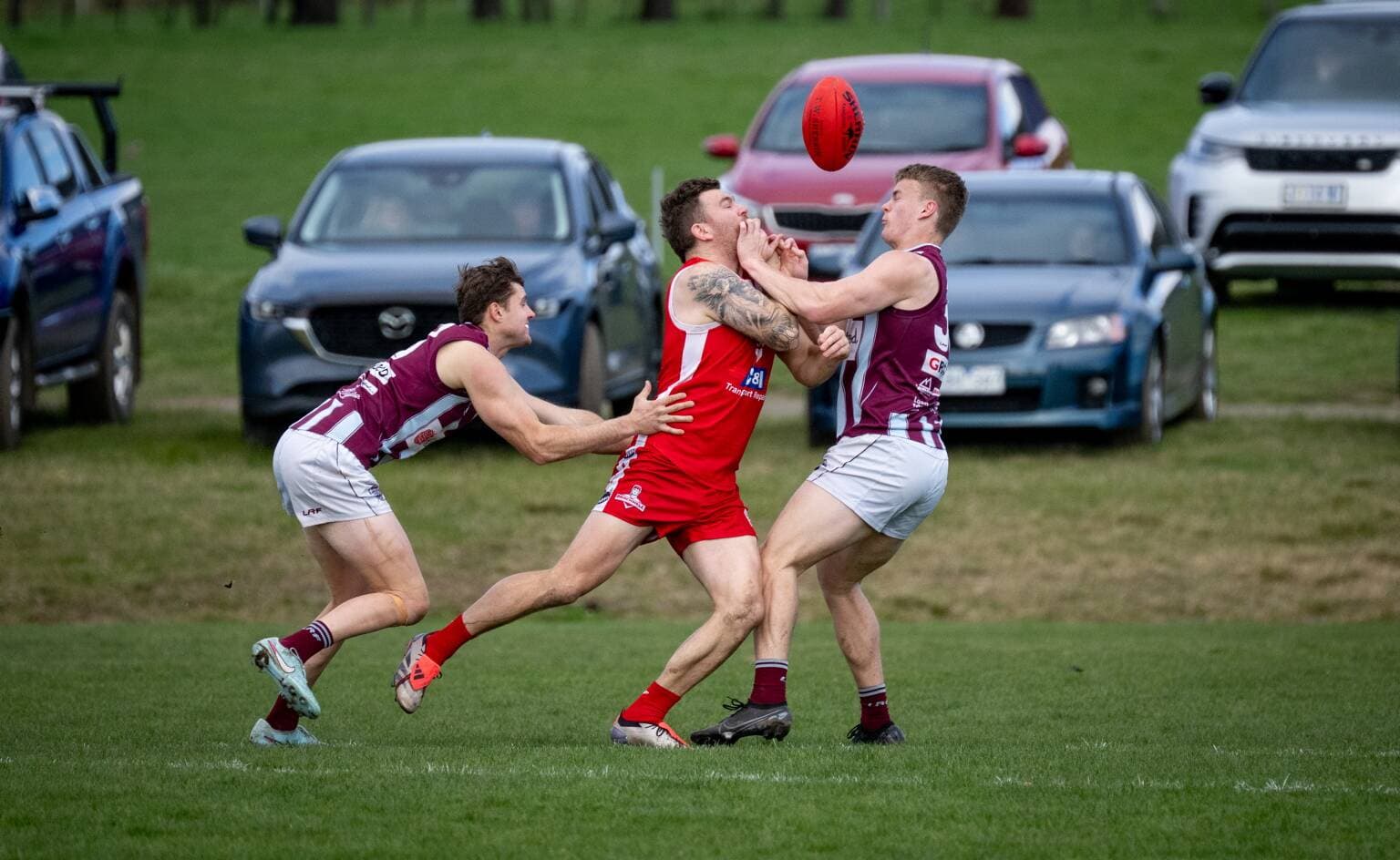 Bracknell's Nick Jones and Hillwood's Andrew Whitmore and Zac Seadon.