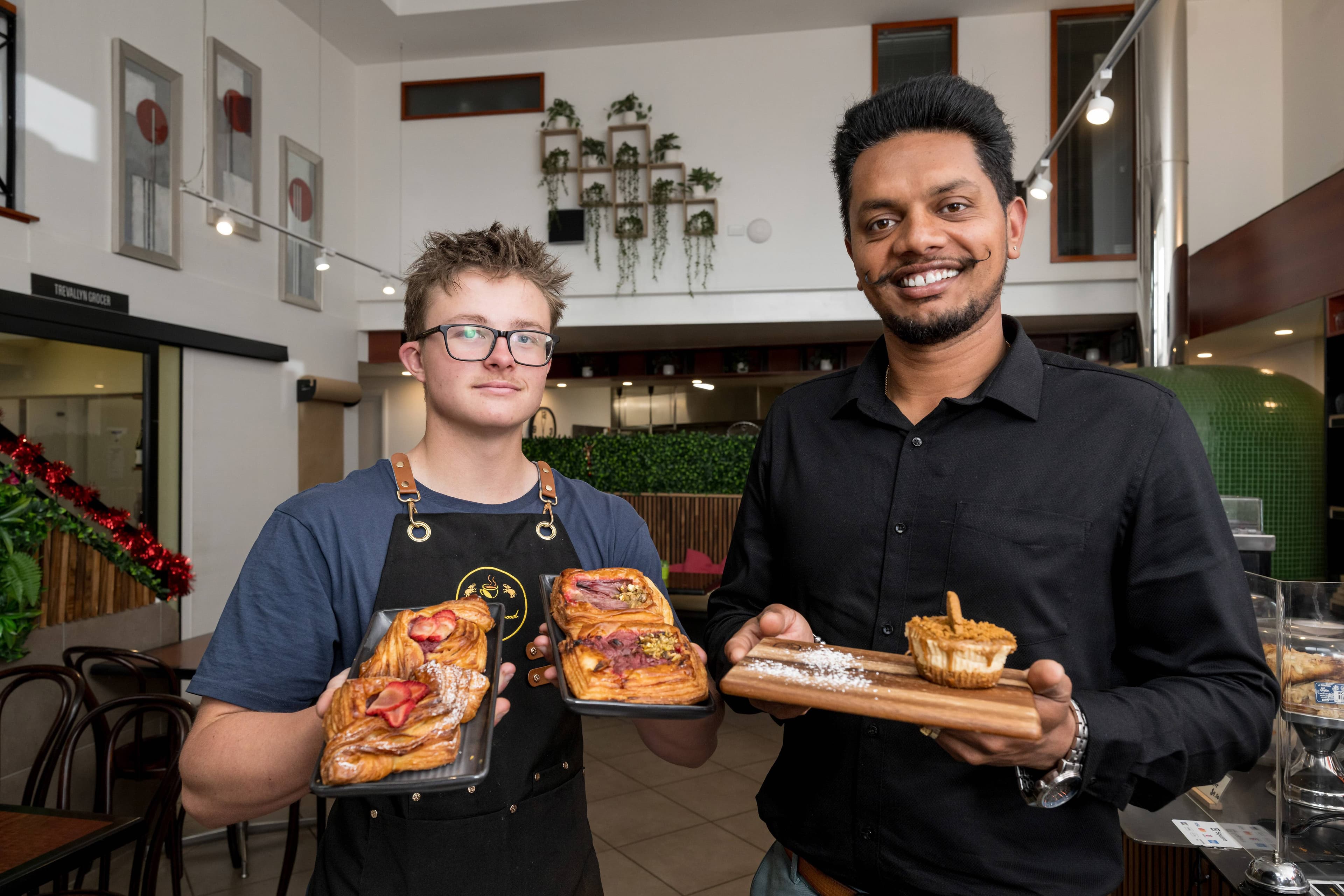 Neighbourhood's Ludwig Einkamerer and Roop Navdeep Singh. Picture by Phillip Biggs