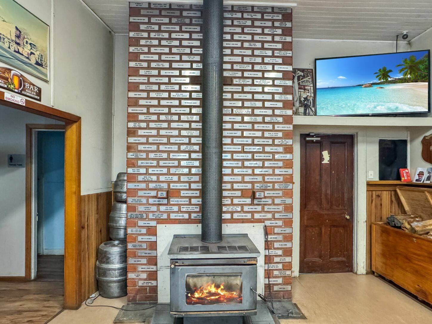 Names adorn the fireplace. Picture supplied