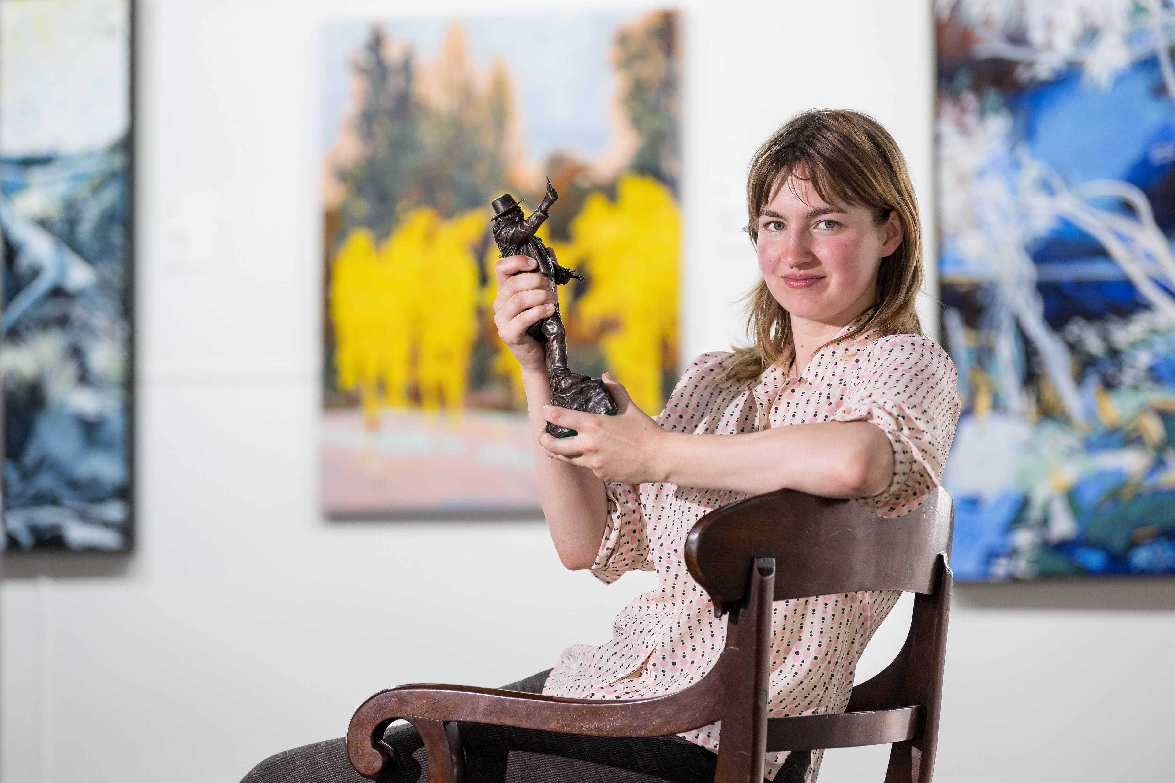 Glover Art Prize 2025 winner Aisha Sherman-Noth. Her painting was called Weeping Birches on the Avenue.