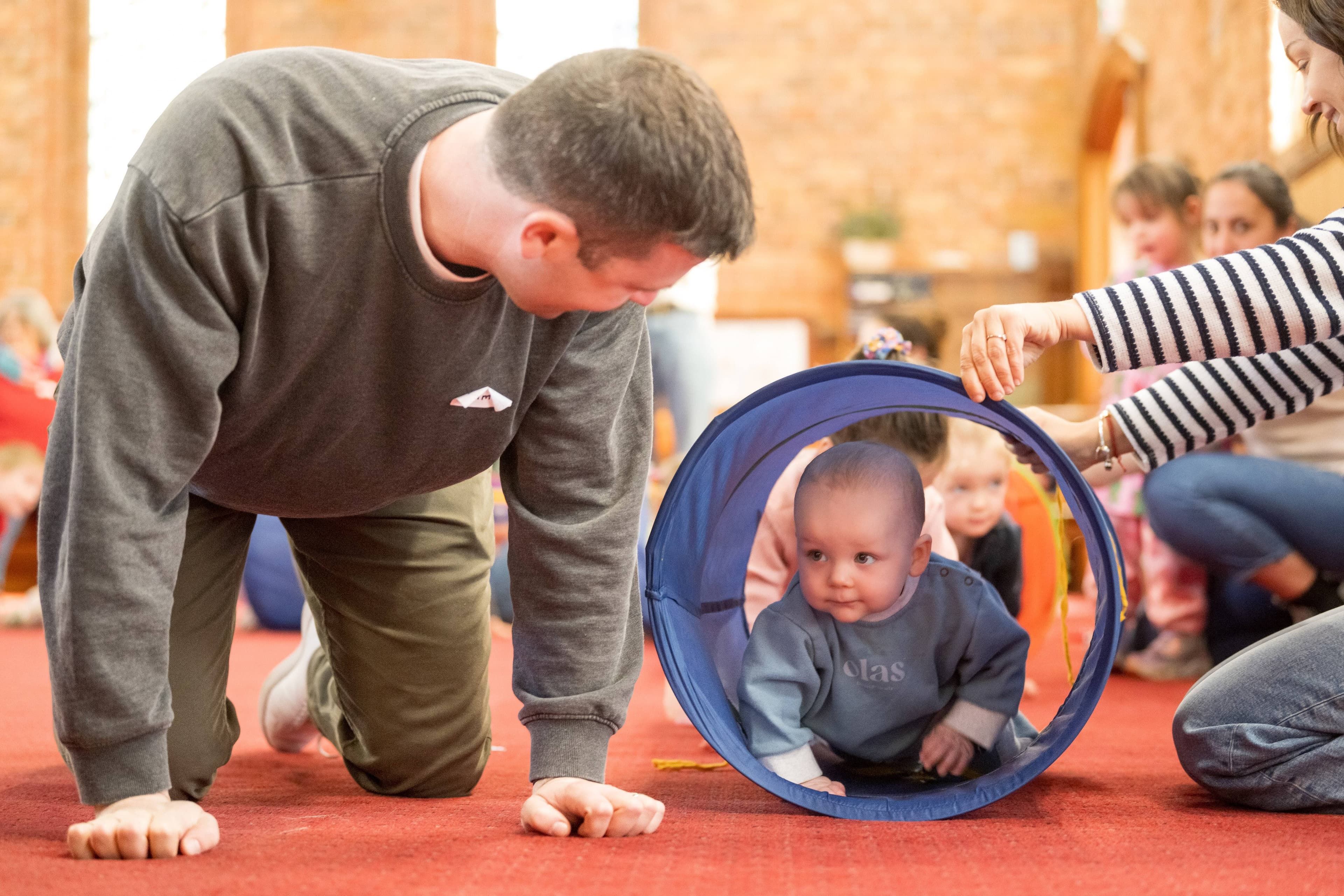 Former school teacher Helen Boughton has been running Mainly Music in East Launceston for about 15 years. It's a music program for pre-schoolers/ young families. Pictured is Tim Titterton with his nephew Elliott Philippa (1) in June.