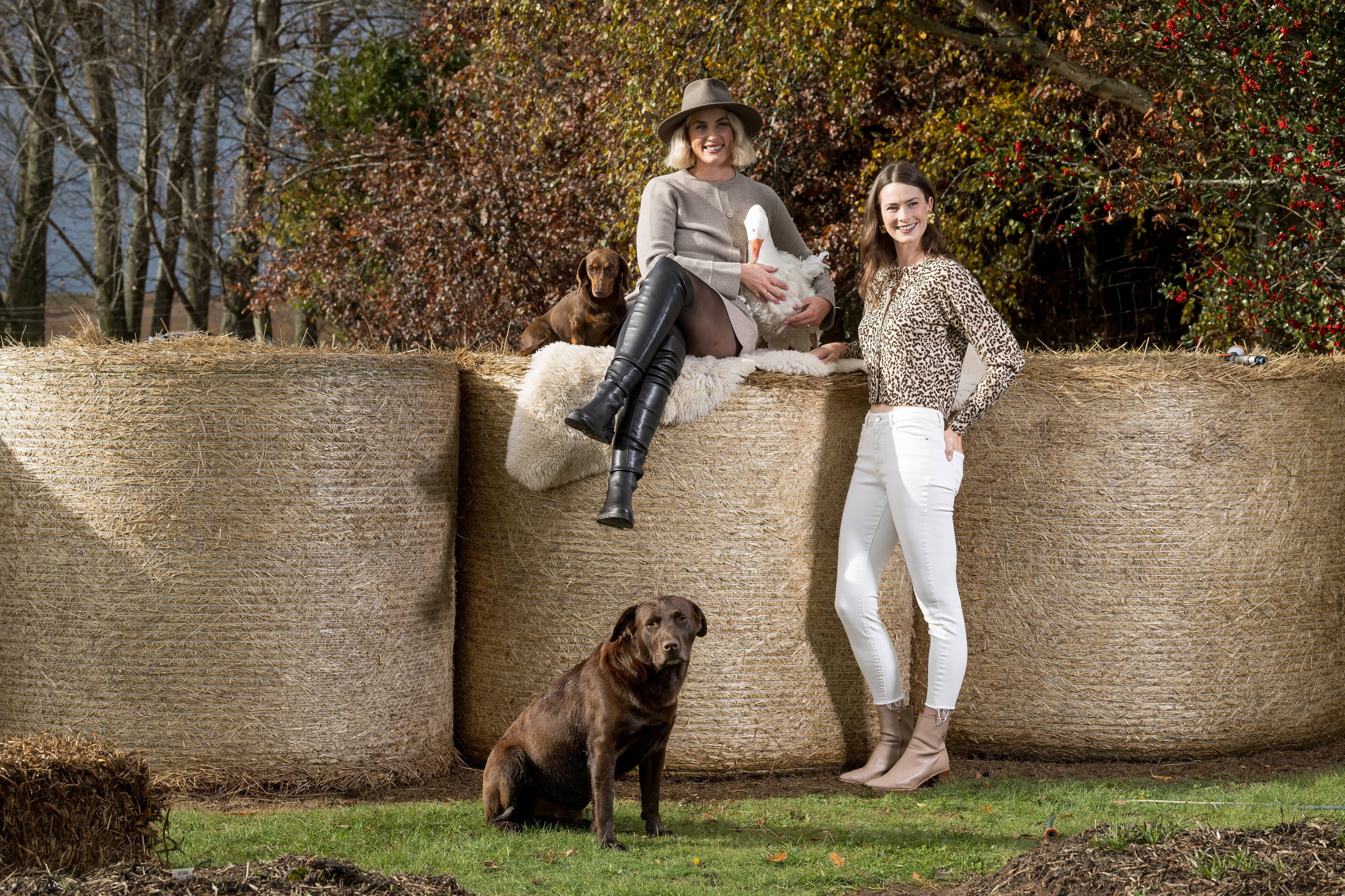 Alicia Archer and Madeline O'Connor at Woodside Park, near Cressy, for the Campbell Town Show fashion preview on Monday, May 26, 2025.