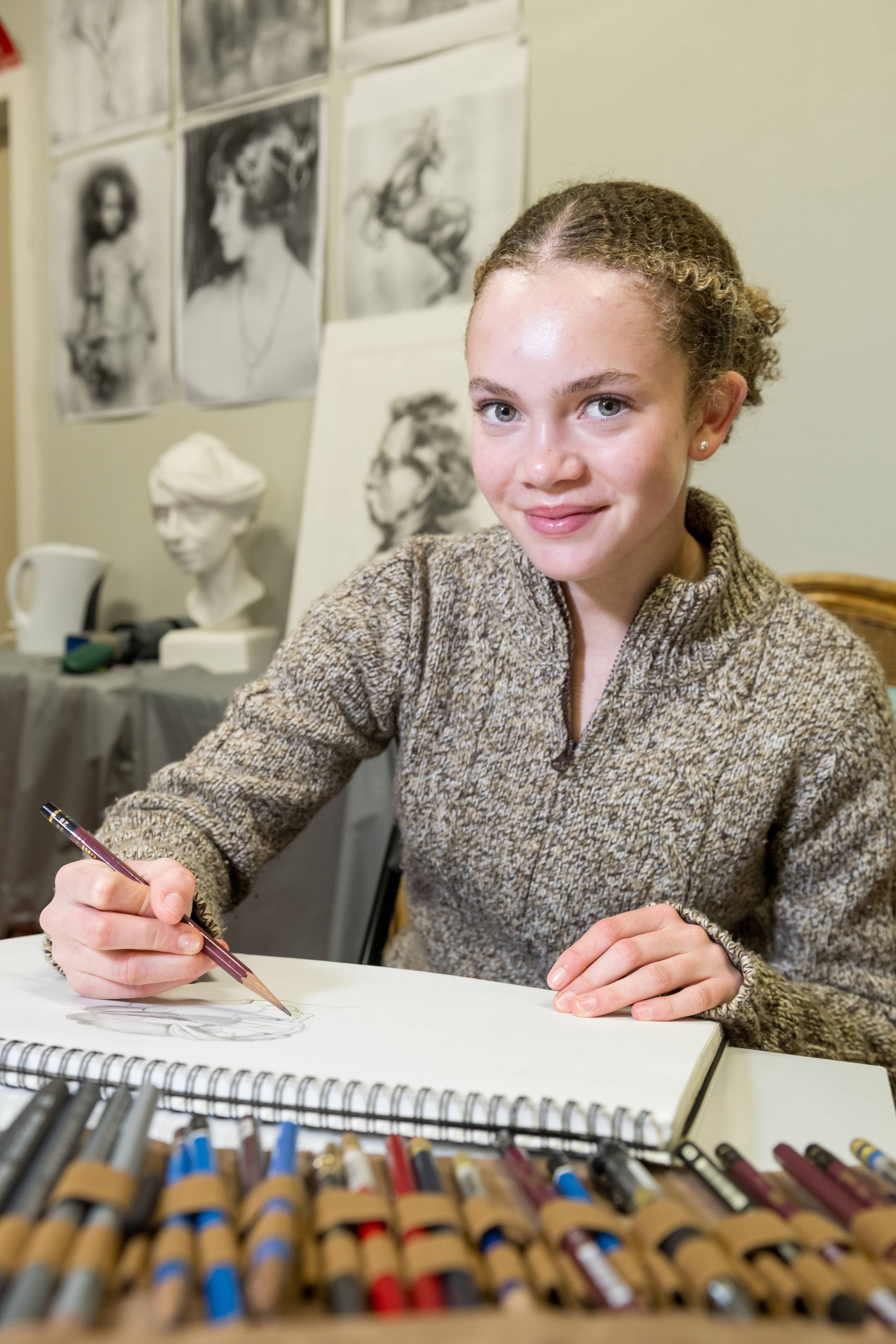 Bay of Fires youth art prize winner Cacia Charles on Monday, June 16.