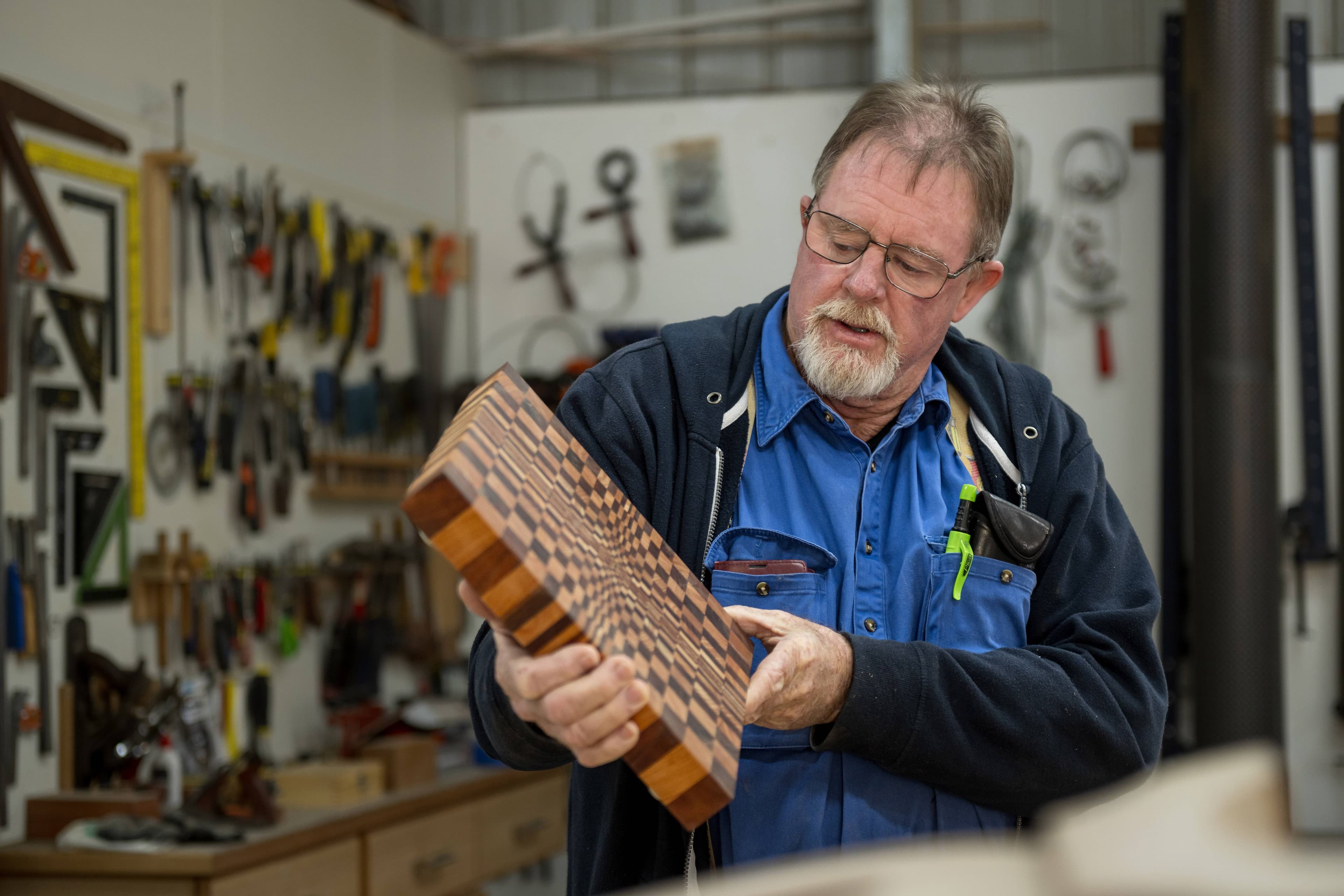 David Gray at the Exeter Men's Shed on Thursday, May 15.