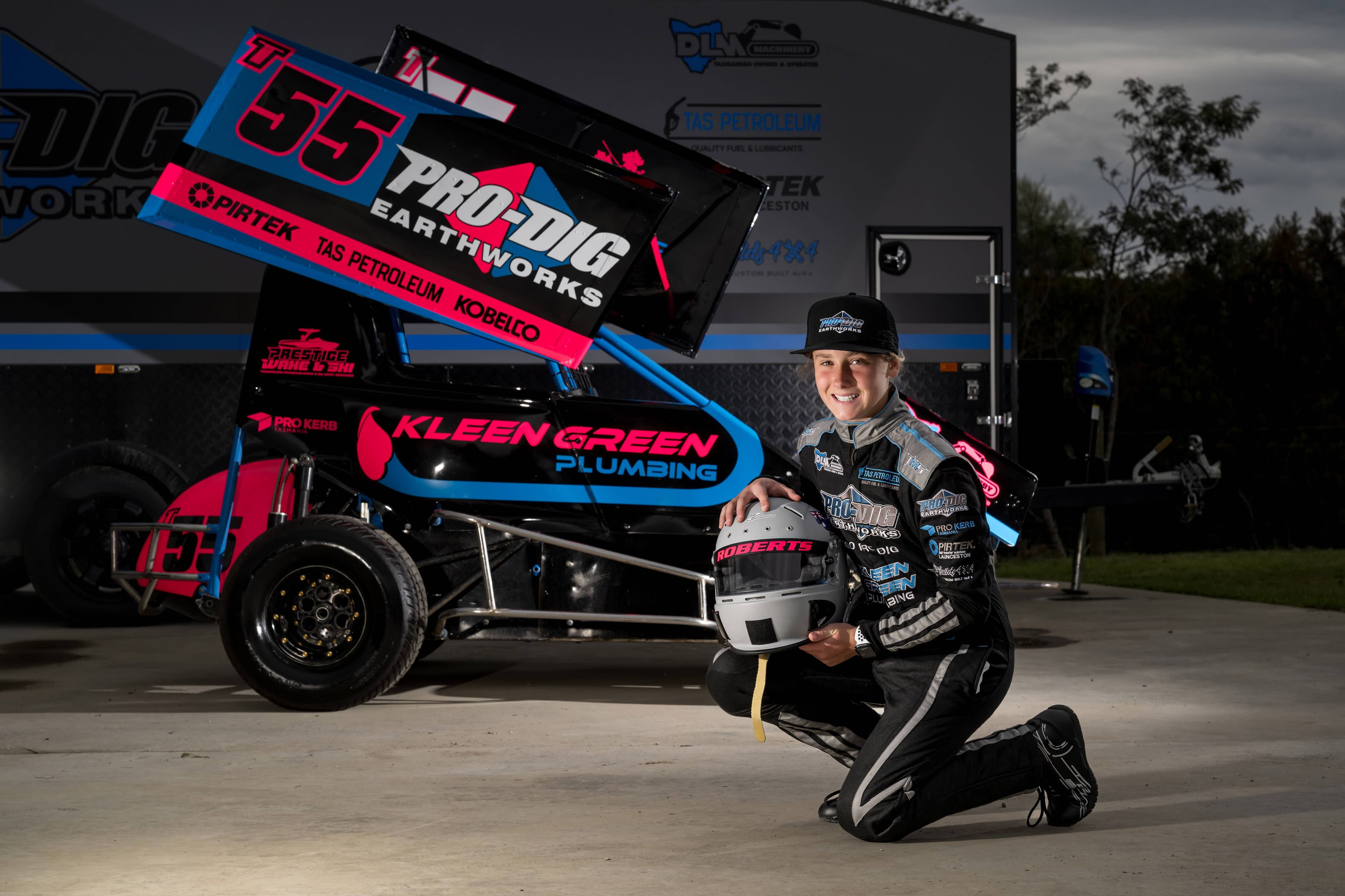 Junior speedway driver Phoebe Roberts in October.