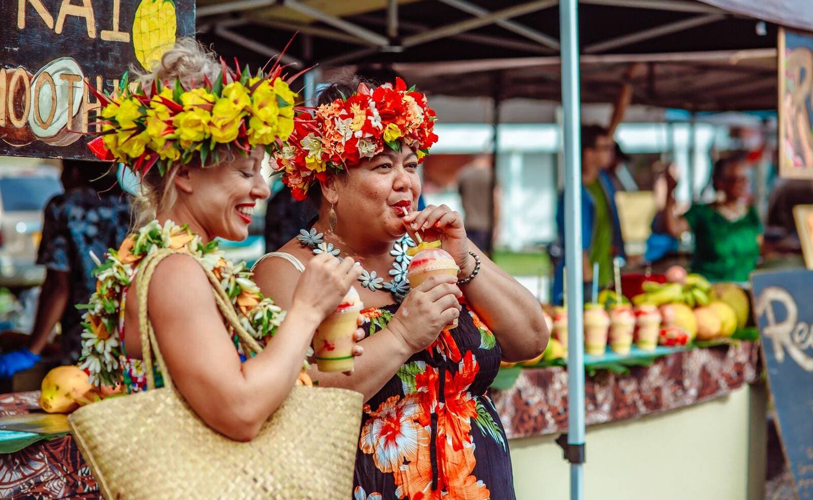 The Saturday morning markets on Rarotonga is the place to sample the island's beautiful fresh fruit. Picture by Ine Sorene