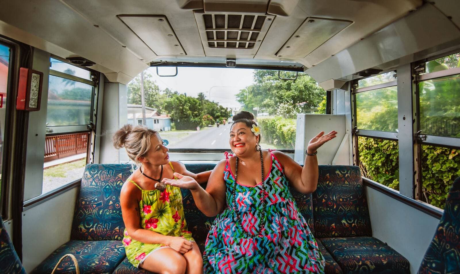 Want to go that way on Rarotonga - take the Clockwise Bus. The other way, the Anticlockwise bus. Picture by Ine Sorene.