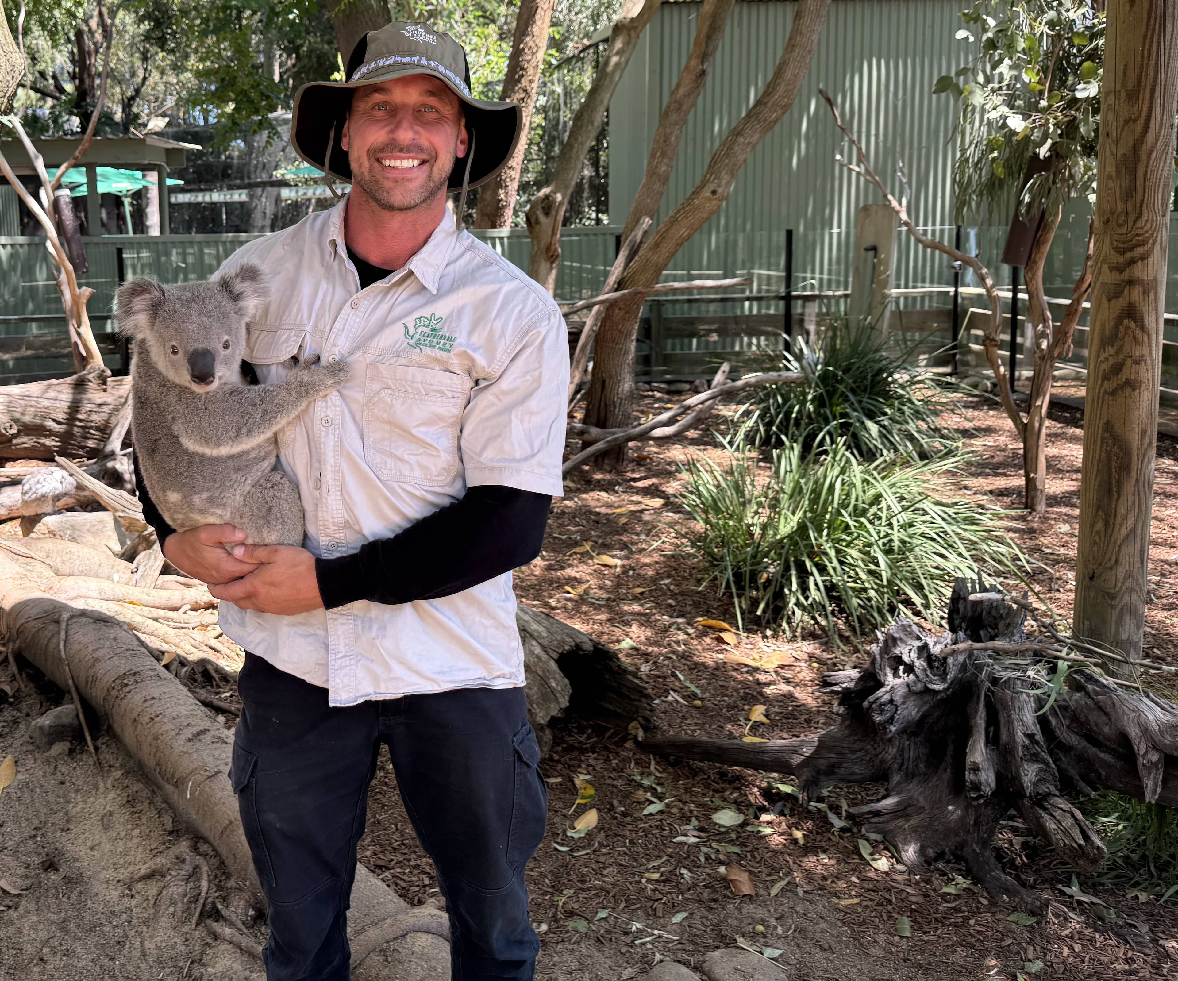 Zookeeper and managing director of Australian Wildlife Parks Chad Staples and his furry friend Hank. Picture supplied